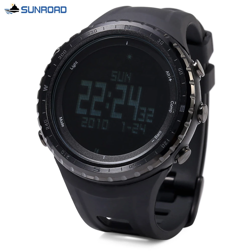 Koop SUNROAD FR801B Professionele Wandelen Digitale Sporthorloge Hoogtemeter Barometer Stappenteller Thermometer Kompas Horloge