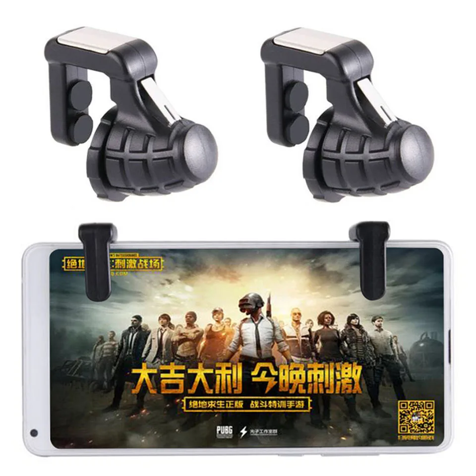 Goede 2 stks Voor PUBG STG FPS Spel Trigger Mobiele Telefoon Mobiele Controller Fire Knop Gamepad L1R1 Doel Sleutel Joystick voor iphone Xiaomi