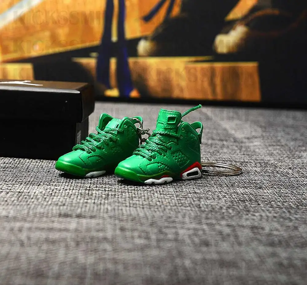 Дропшиппинг Air Jordan 6 Gatorade кроссовки брелки 1/6 масштаб 3D мини-кроссовки JORDAN Брелок Кукла аксессуар - Цвет: sk016-17 a shoe