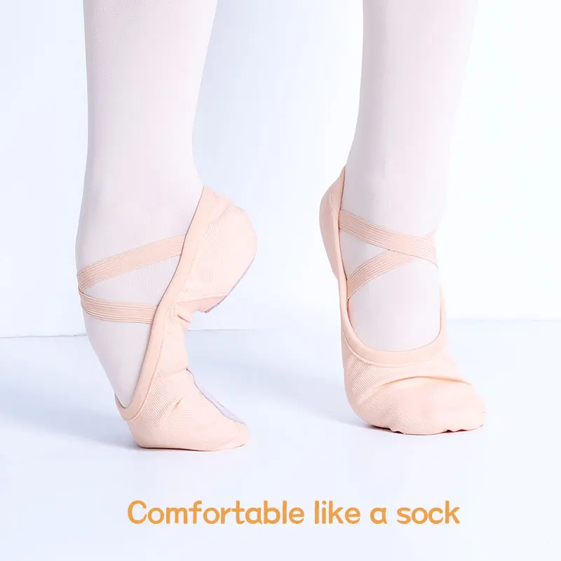 Dance Shoes Ballet Shoes Dance Shoe Dancing Slippers Ballet Flats Single Shoelace Stretch Fabric Women Elastic Dance Shoes