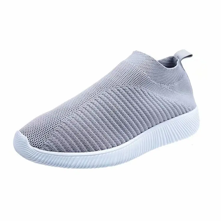 2019 Women Plus Size Spring Sneakers Knitting Sock Female Vulcanized Shoes Casual Slip on Flat Shoe Mesh Soft Walking Footwear | Обувь
