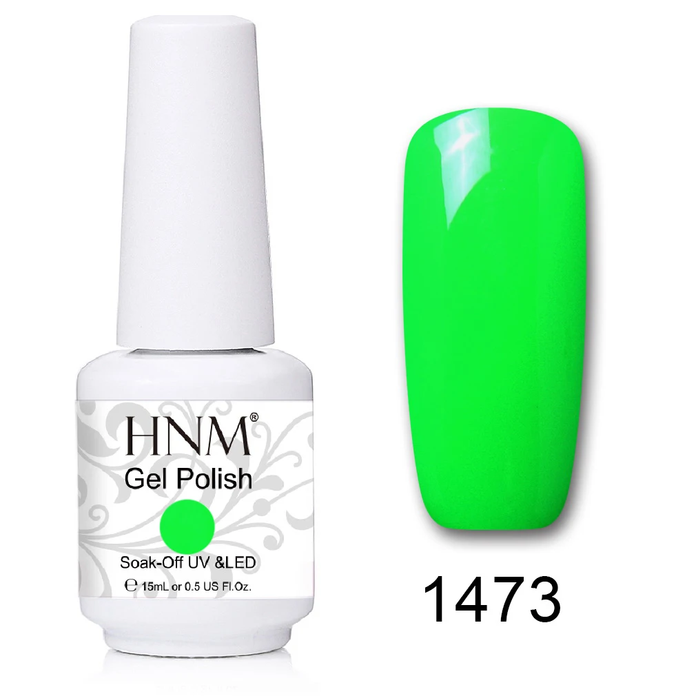 HNM 241 Colors 15ml Pure Glitter UV Gel Nail Polish Soak Off Primer LED Lamp GelLak Hybrid Varnish For Nails Art Enamel Lacquer - Цвет: 1473