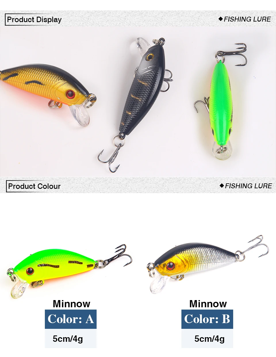 Рыболовные приманки Minnow, 5 см, 4 г, плавающие, Isca, искусственная японская жесткая приманка, приманка для ловли карпа