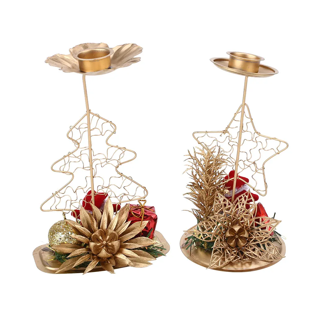Christmas Tree Iron Candle Holder Candlesticks Stand Party Wedding