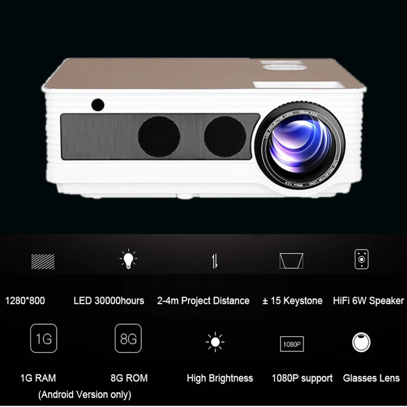 SmartIdea светодиодный 5000 люменов Full HD 3D кинотеатр проектор домашний видеоигра Android6.0