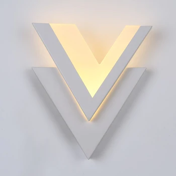 

Wall Lamps for Bedroom living room V shape white body AC90-260V Indoor Led Wall Lamp Plated Metal 5W Sconce Room Corridor