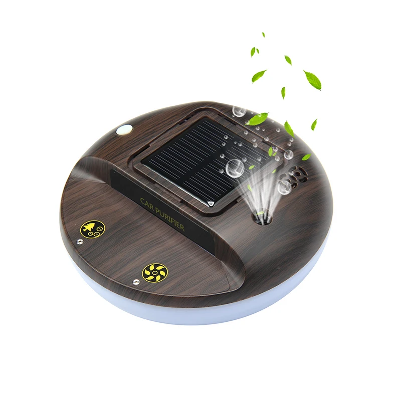

Solar Automotive Car Air Purifier with LED light Aromatherapy Diffuser Essential Oil Humidifier Air Cleaner For Home Office
