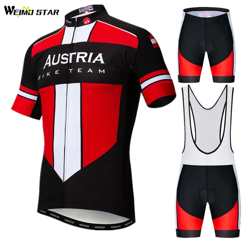 

Weimostar Austria Bike Team Cycling Clothing Man Summer Cycling Jersey Set Short Sleeve Mountain Bicycle Clothing Ropa Ciclismo