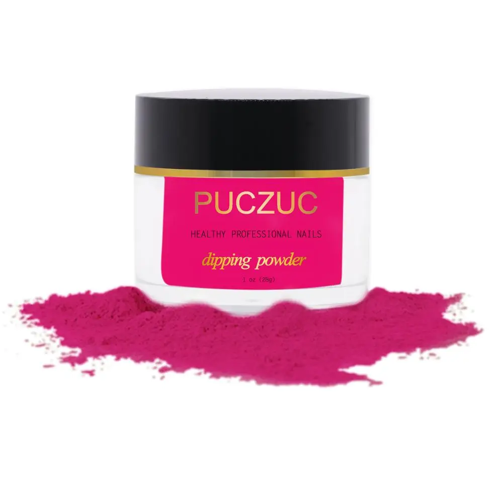 PUCZUC 1 OZ Full Set Dipping Powder Base Top Coat Kits DIY Dip Nail Powder Manicure Set Brush Saver Powder - Цвет: P036-1OZ