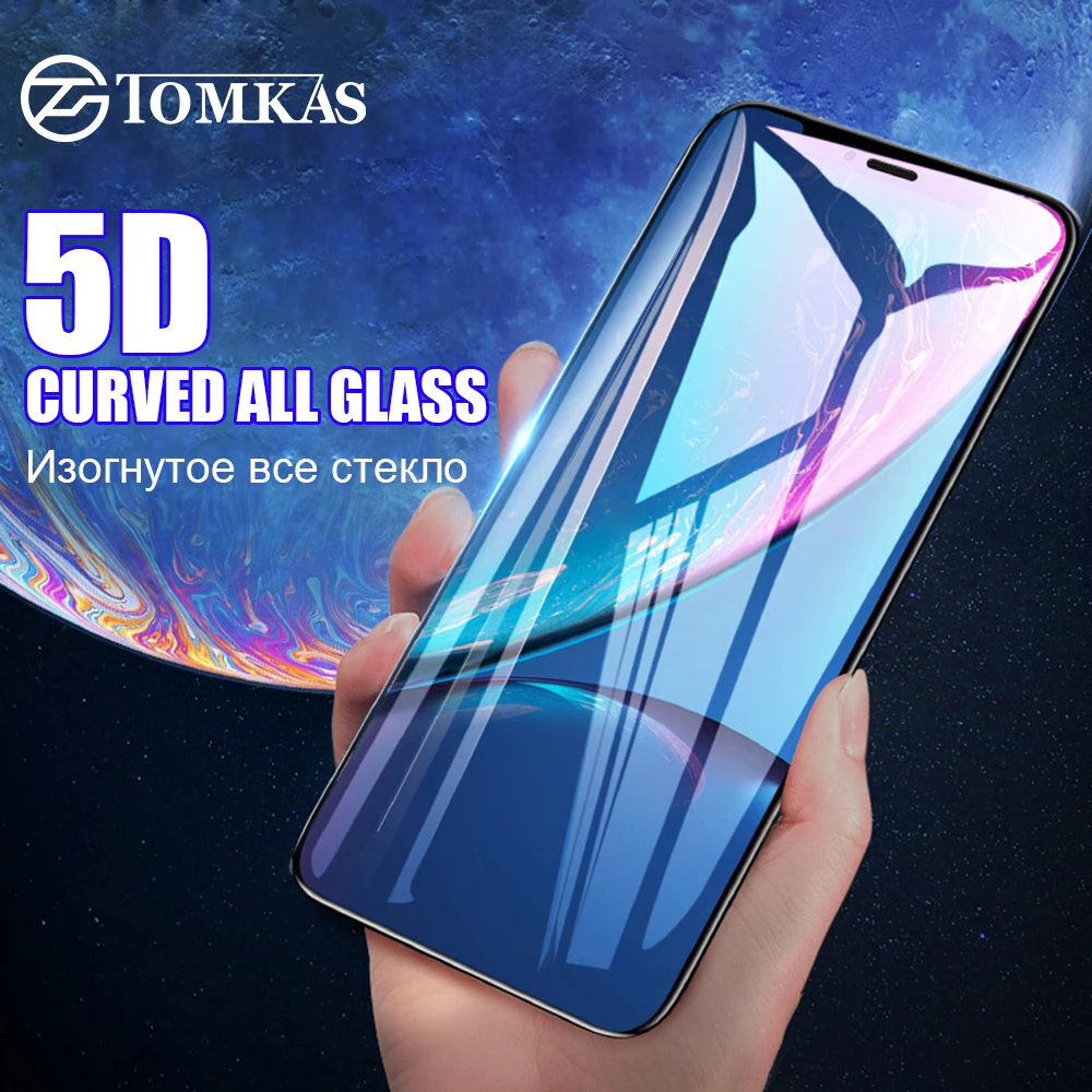 TOMKAS Protective Glass on For iPhone X XS Max XR Tempered Glass Screen Protector Film 5D Edge Glass For iPhone 7 6 S 8 Plus TOMKAS Protective Glass on For iPhone X XS Max XR Tempered Glass Screen Protector Film 5D Edge Glass For iPhone 7 6 S 8 Plus