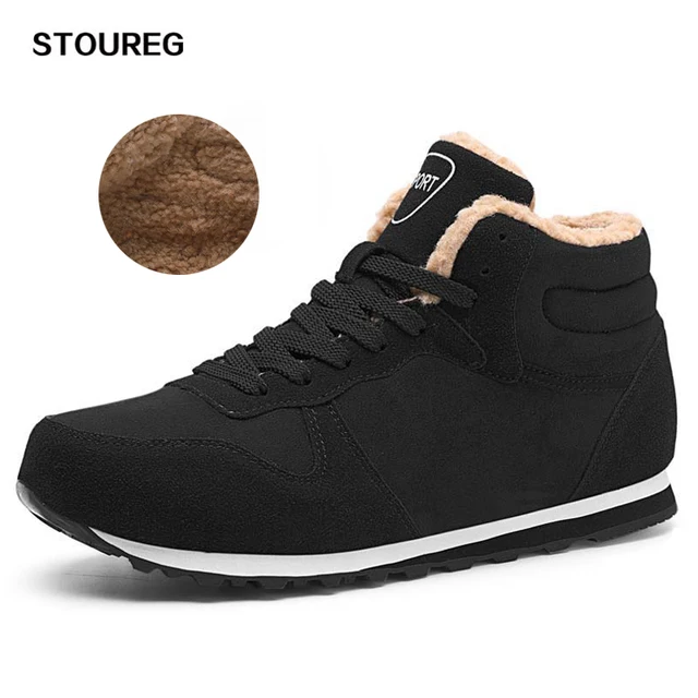 Fleece Men Hiking Shoes Winter Warm Sneakers Walking Boots Outdoor Sport Tourism Trekking Mountain Climbing Shoes 40-47