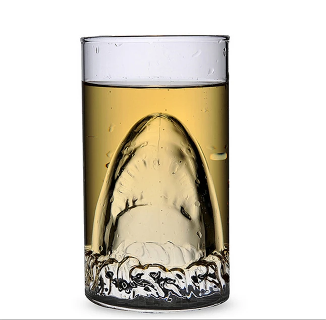 300 мл Акулья Питьевая двойная стеклянная настенная пиво, вино, виски, кофейная кружка, креативная Акула, стеклянная кружка для питья, посуда для напитков
