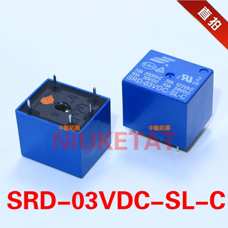 5 шт. SRD-03VDC-SL-C 3VDC 10A 250 VAC Мощность реле PCB Тип T73-5V 5 футов SRD-3VDC-SL-C 3V 250VAC и