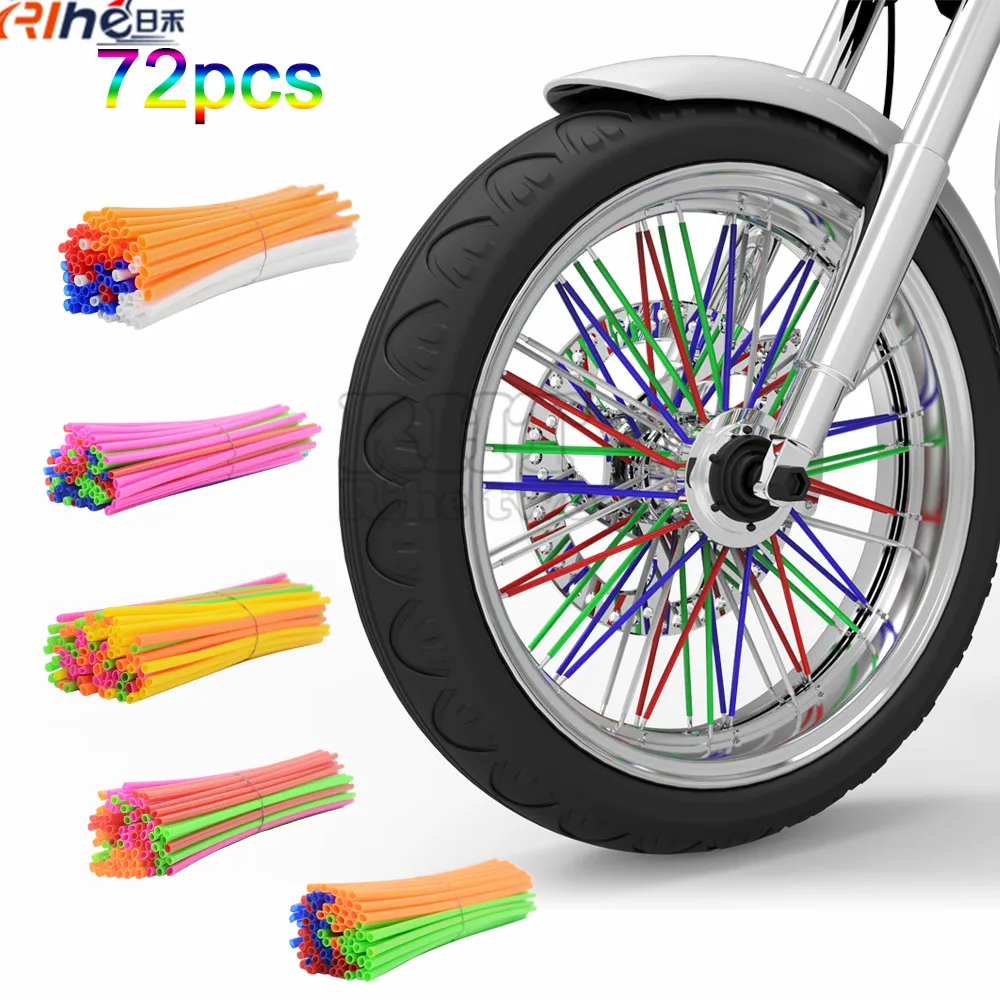 Color mixing Motorcycle Wheel Rim Spoke Skins Covers Wrap Tubes Decor
