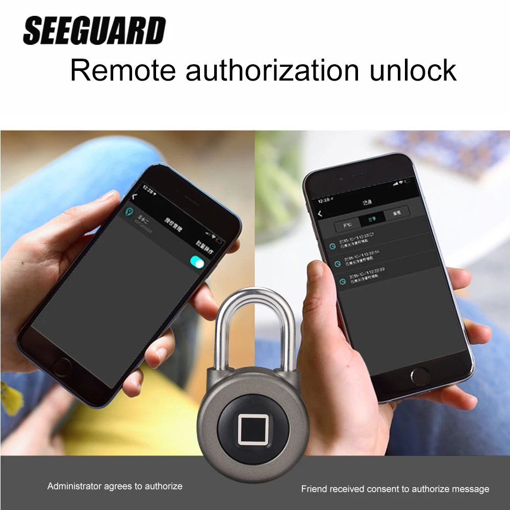 SEEGUARD Smart считыватель отпечатков пальцев замок без ключа USB Перезаряжаемые доступа IP65 Водонепроницаемый Противоугонный замок безопасности двери Чемодан чехол