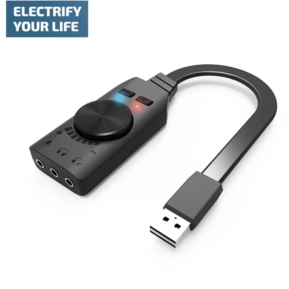 LOGNET USB Аудио Звуковая карта адаптер настоящий 3D Виртуальный 7 1 канал 3 5 мм