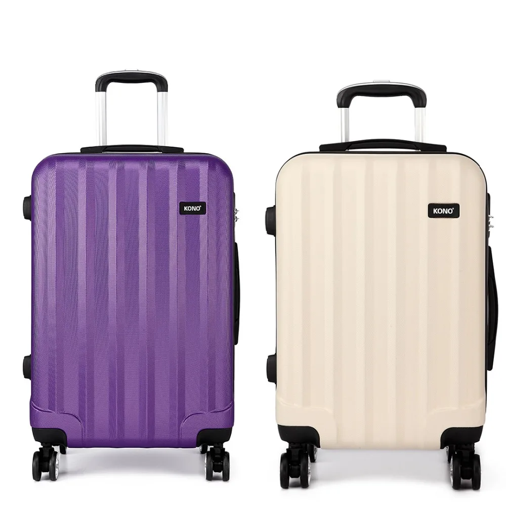 

KONO 2PCS 24 Inch Rolling Luggage Travel Suitcase Boarding School Business Trolley Case Bag Hardside 4 Wheels Spinner YD1773L