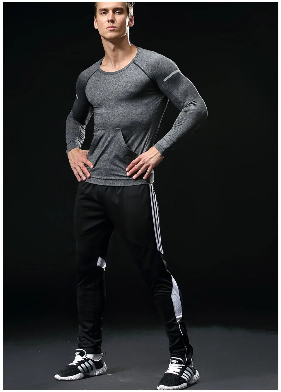 BINTUOSHI дышащие удобные мужские штаны для бега, тренировочные брюки, спортивная одежда, длинные штаны, леггинсы для фитнеса, штаны для спортзала