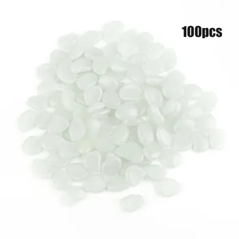 

100 pcs Luminous Light-emitting Artificial Pebble Stone Fish Tank Aquarium Flower Bed garden stones and crystals Decoration