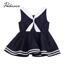 Брендовый детский летний белый галстук без рукавов для новорожденных девочек, костюм моряка для дня рождения, От 0 до 5 лет