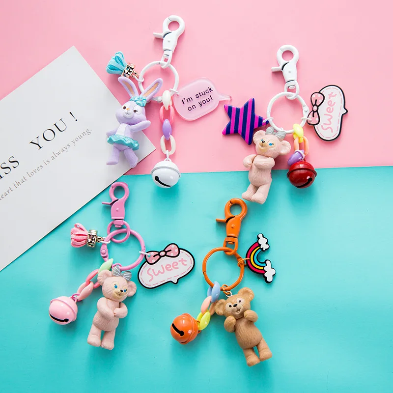 

Cute Cartoon Duffy Bear Shirley Bear Stella Lou Doll Keychain for Women Bag Charms Pendant Fashion Car Keyrings Key Chain