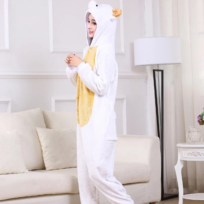 Cute Sheep Kigurumi Animal Onesies For Adult Men Winter One-Piece Pajamas Halloween Party Jumpsuit Soft Flannel Cosplay Costume (5)