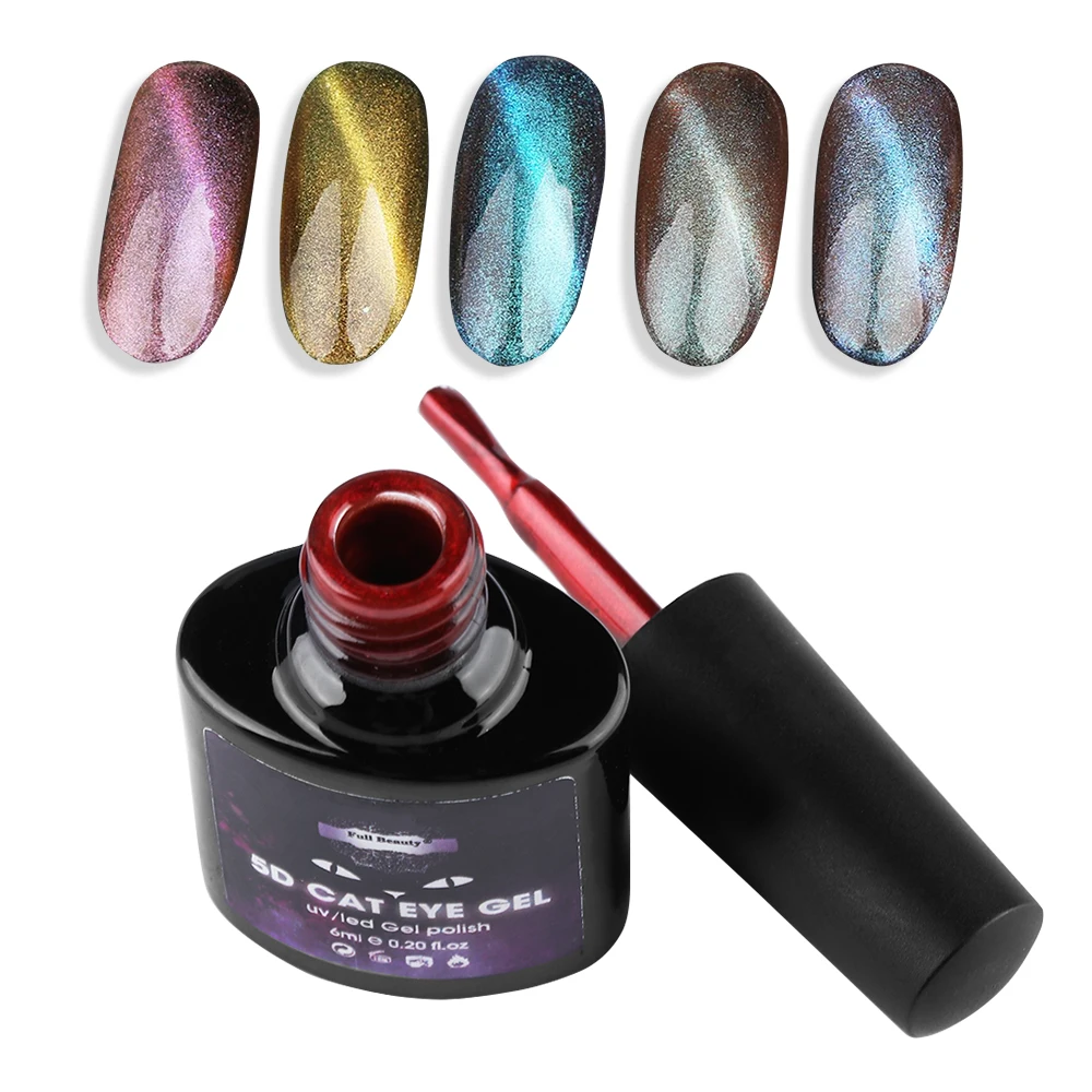 6ml 5D Cat Eye Effect Nail Gel Polish UV LED Soak off Glitter