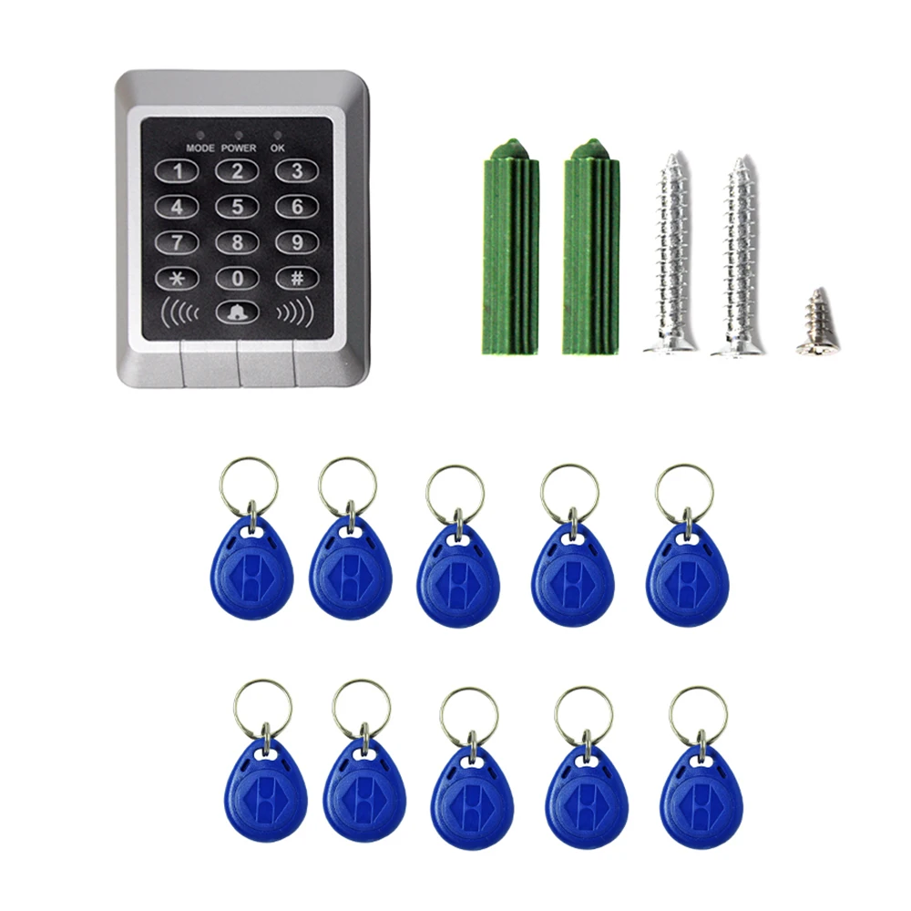 

RFID Security Reader Entry Door Lock keypad Access Control System+10 Pcs Keys