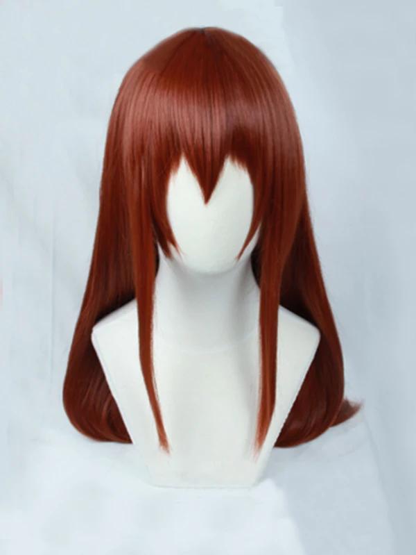 Steins Gate Makise Kurisu Кристина 80 см 100 см длинные прямые медно-красные термостойкие волосы косплей костюм парик+ крышка парик