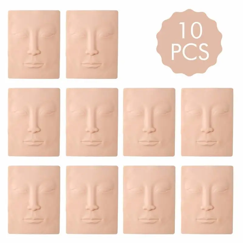 

5/10pcs 3D Silicone Makeup Tattoo Training Practice Fake Skin Blank Eye Lips Face For Microblading Tattoo Machine Beginner