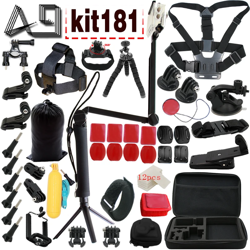 

Gopro Accessories Set Helmet Harness Chest Belt Head Mount Strap Monopod For Go pro Hero 5 4 3+2 1 xiaomi yi action camera