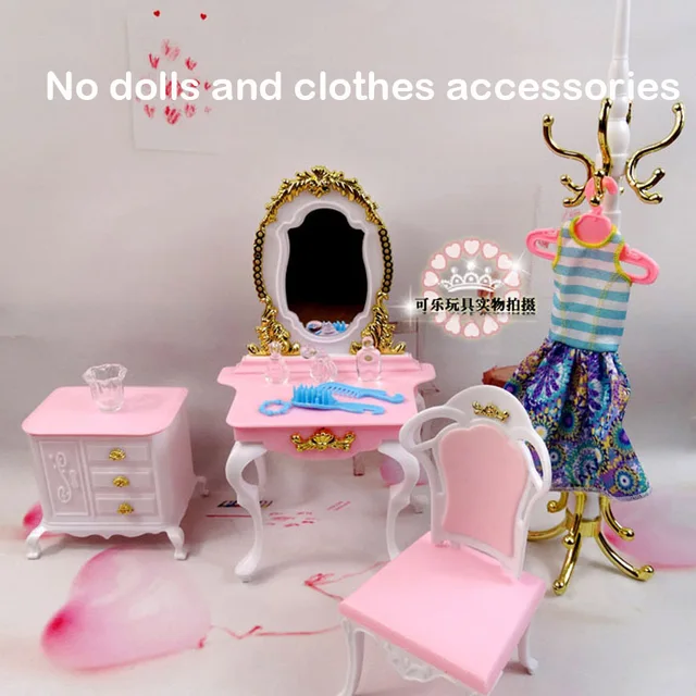 US $16.32 For Barbie Doll Furniture Accessories Bedroom Dressing table bed living room dining table kitchen w