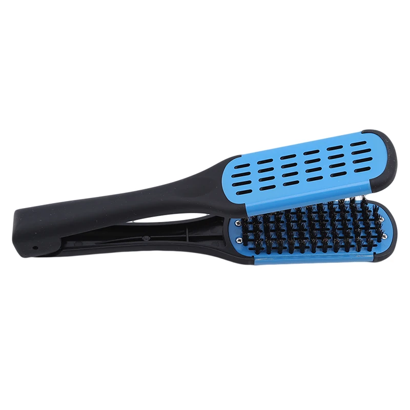 HTB16yOmaN2rK1RkSnhJq6ykdpXa8 1PC High Quality V-shaped Comb Hair Straightener Ceramic Straight Hair Double Brush Clip Painless Styling Tools