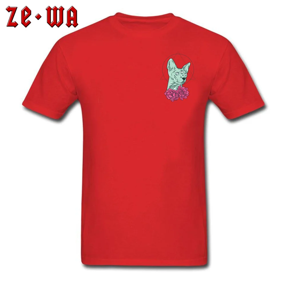  Casual Tops Shirt Graphic Short Sleeve Men T-shirts TpicOriginaltitle 3D Printed Lovers Day T-shirts Round Neck All Seeing Kitty Chest red