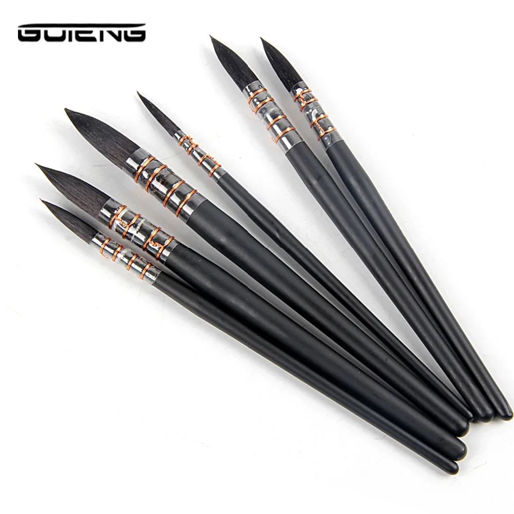 

1Piece Handmade Squirrel's Hair Artist Watercolor Paint Brush French Style Pointed Painting Brushes For Watercolor Art Supplies