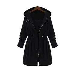 Новинка 2018 года; модные черные женские зимние повседневные длинное пальто