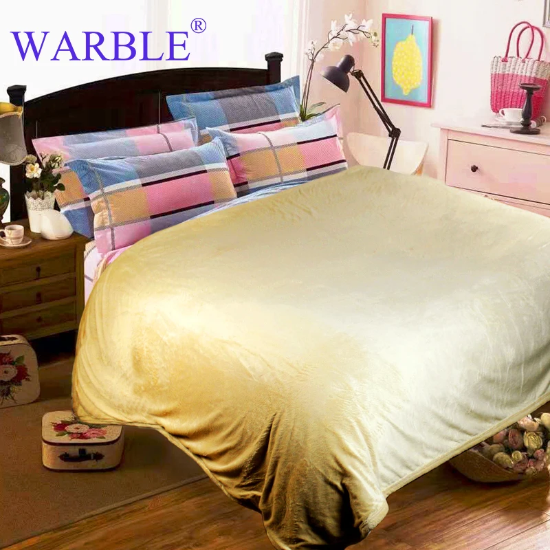 WARBLE 100% Polyester Bed Blanket Cover for Kids/Adult Sofa Solid Throw