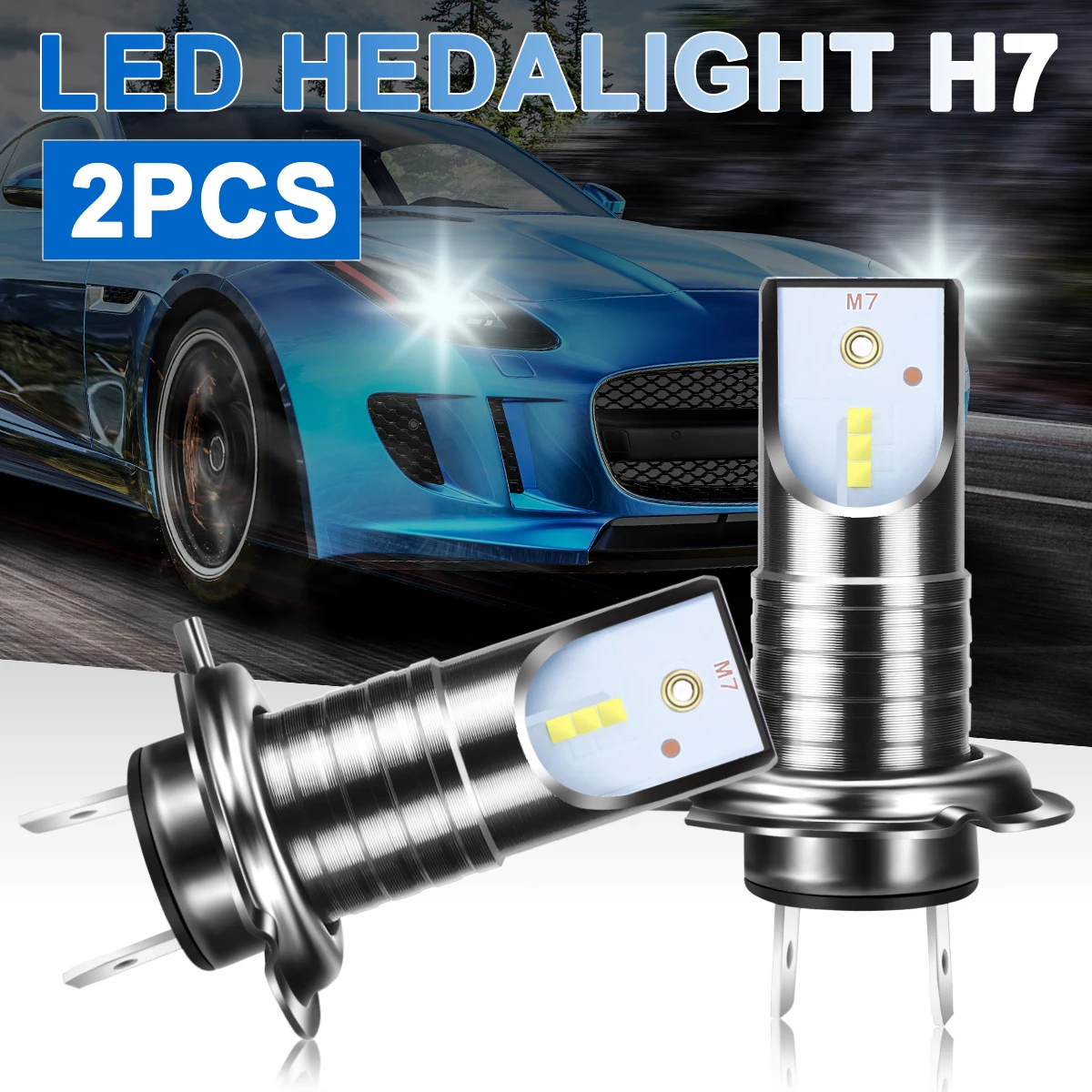 

For BMW For Audi For Kia 2Pcs H7 LED Headlight 55W 13000LM 6000K LED Car Headlight Conversion Kit Canbus Error Free Bulb White