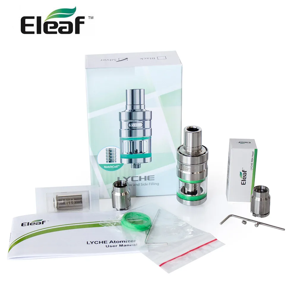 

100% Original Eleaf LYCHE RBA Atomizer 4ml Capacity bottom Side filling vape tank Electronic Cigarette Atomizer tank