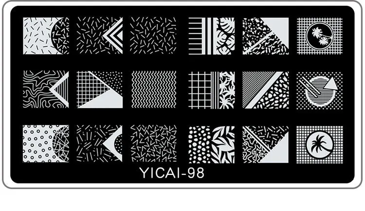 1 pc Nail Stamping Plates Nail Art Stamper DIY Pattern Plate DIY Nail Stamping Template - Цвет: YICAI98