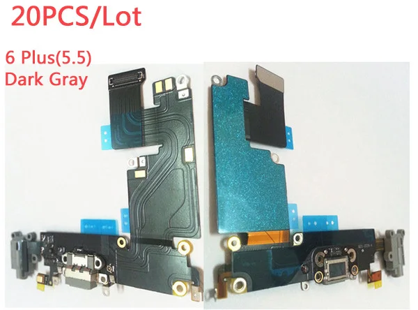 (6P55901DG20AM)(20PCS/Lot by AM)100% Quality A Plus USB Charger Charging Dock Port Flex Cable Dark Gray for iPhone 6 5.5 | Мобильные