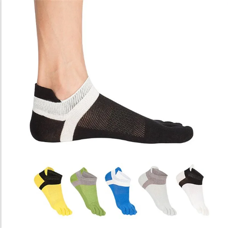 

Men Cotton Finger Breathable Five Toe Pure Sock Split Low Cut Ankle Show Toe Socks Blend Breathable Five Finger Feet Wearing Sox