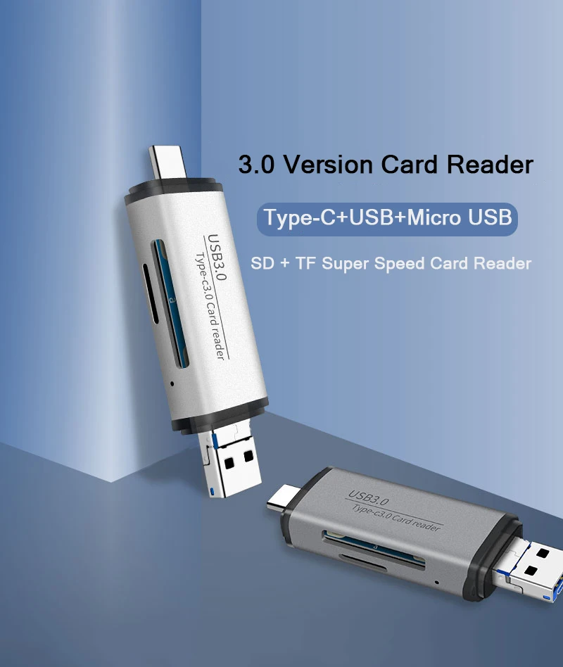 Алюминиевый сплав USB 3,0 тип-c Micro USB кард-ридер SD TF карта передачи данных адаптер для USB c Android телефон компьютер