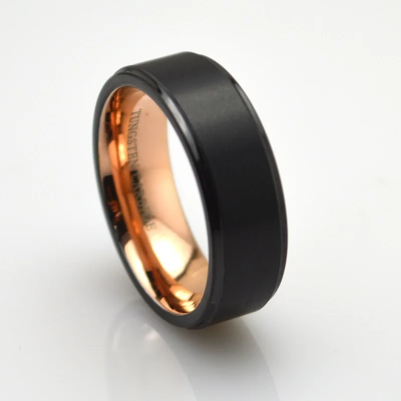 Wholesale 10pcs Men's Unique Black Tungsten Carbide Wedding Band Ring