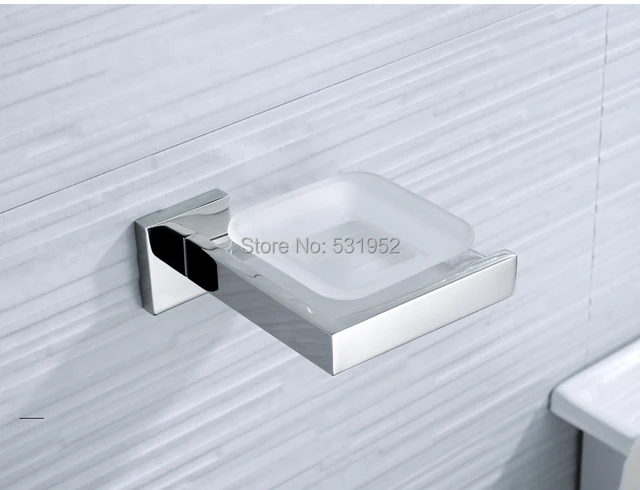 Jabonera De Acero Inoxidable 18/10 - Con Soporte De Cristal, Montaje En Pared, 20 Años De Garantía