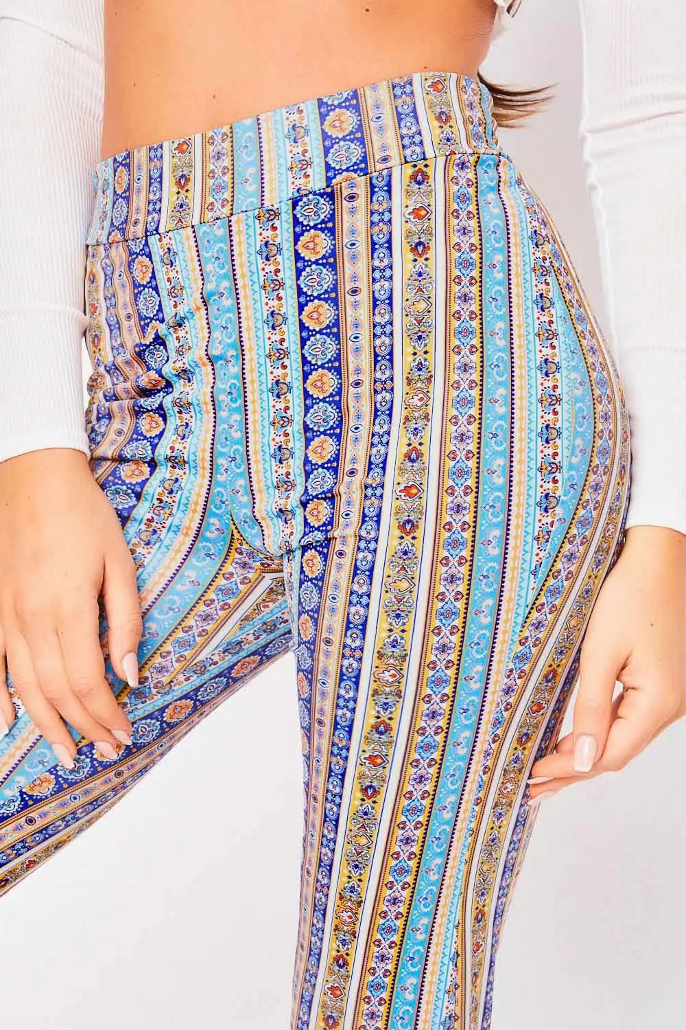 Женские расклешенные брюки Boho винтажные мягкие Стрейчевые с высокой эластичной