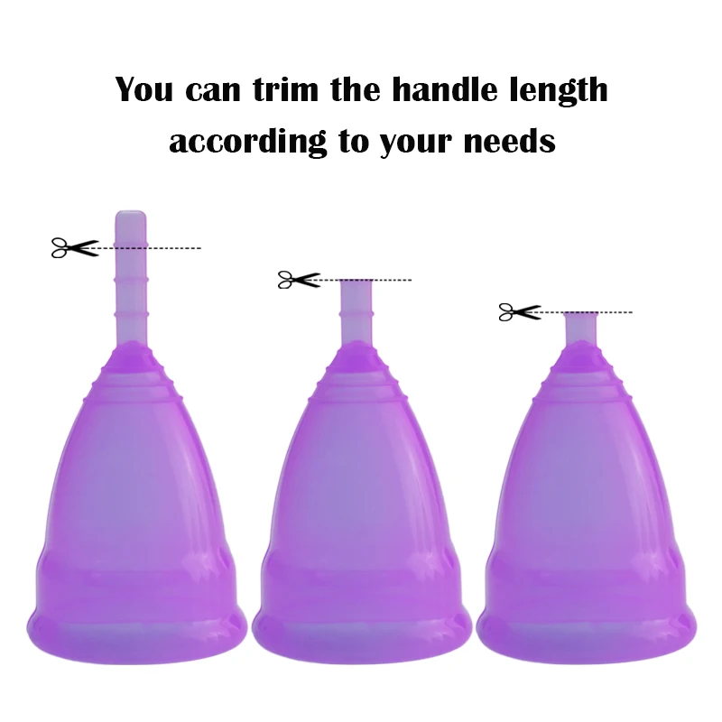 2pcs Menstrual Cup Medical Grade Silicone Hygiene Menstrual Cups Lady Period Cup Collector Menstrual Women Vaginal Cups+Gift box