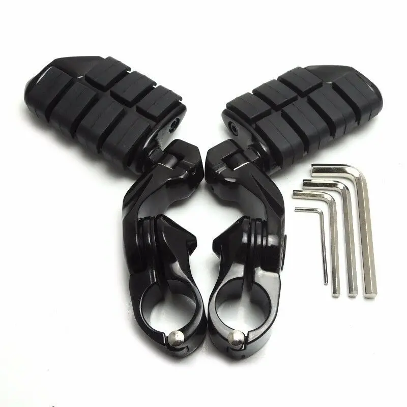Черный 1 1/" 1,25" 32 мм мотоциклетные педали для ног и короткие Угловые зажимы для ног, подножки, комплекты для Touring Road Electra - Цвет: 3Foot Pegs and Clamp