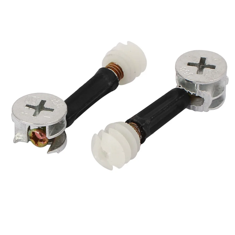 UXCELL Metal Plastic Furniture Cabinet Fixing Screw Eccentric Cam Dowel Nut Fitting 15mm Dia 20 Sets For The Panel Connecting