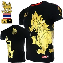 VSZAP Huge Kylin Tshirt Men Fitness Workout Short-sleeved UFC Muay Thai High Quality T-shirt MMA Fighting Fight Sanda Sporting